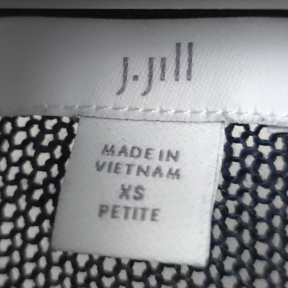 J Jill Linen Blend Open Cardigan Navy Blue Women's Sheer Lightweight XS Petite - Picture 2 of 9